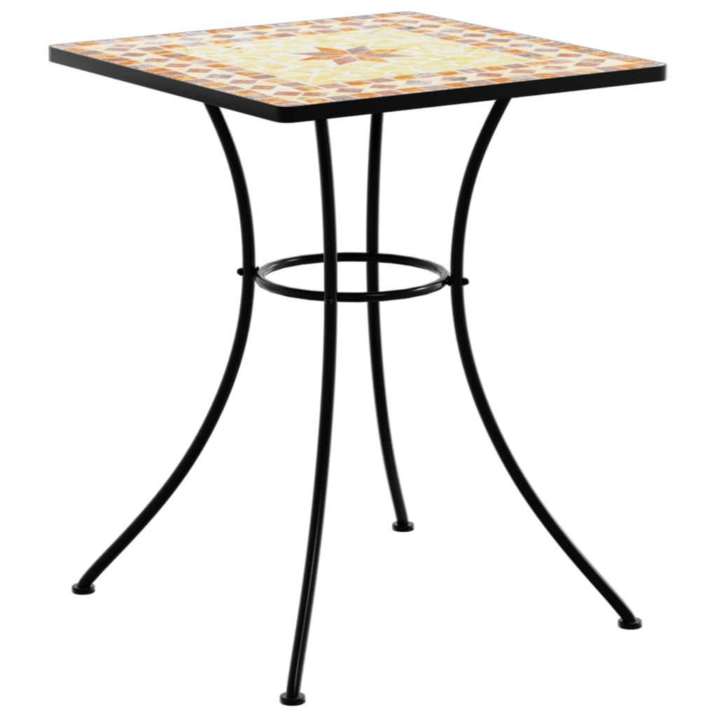 Table de bistro mosaïque terre cuite 60x60x74 cm céramique