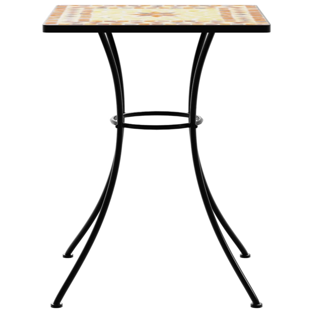 Table de bistro mosaïque terre cuite 60x60x74 cm céramique