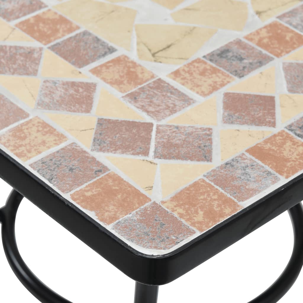 Table de bistro mosaïque terre cuite 60x60x74 cm céramique