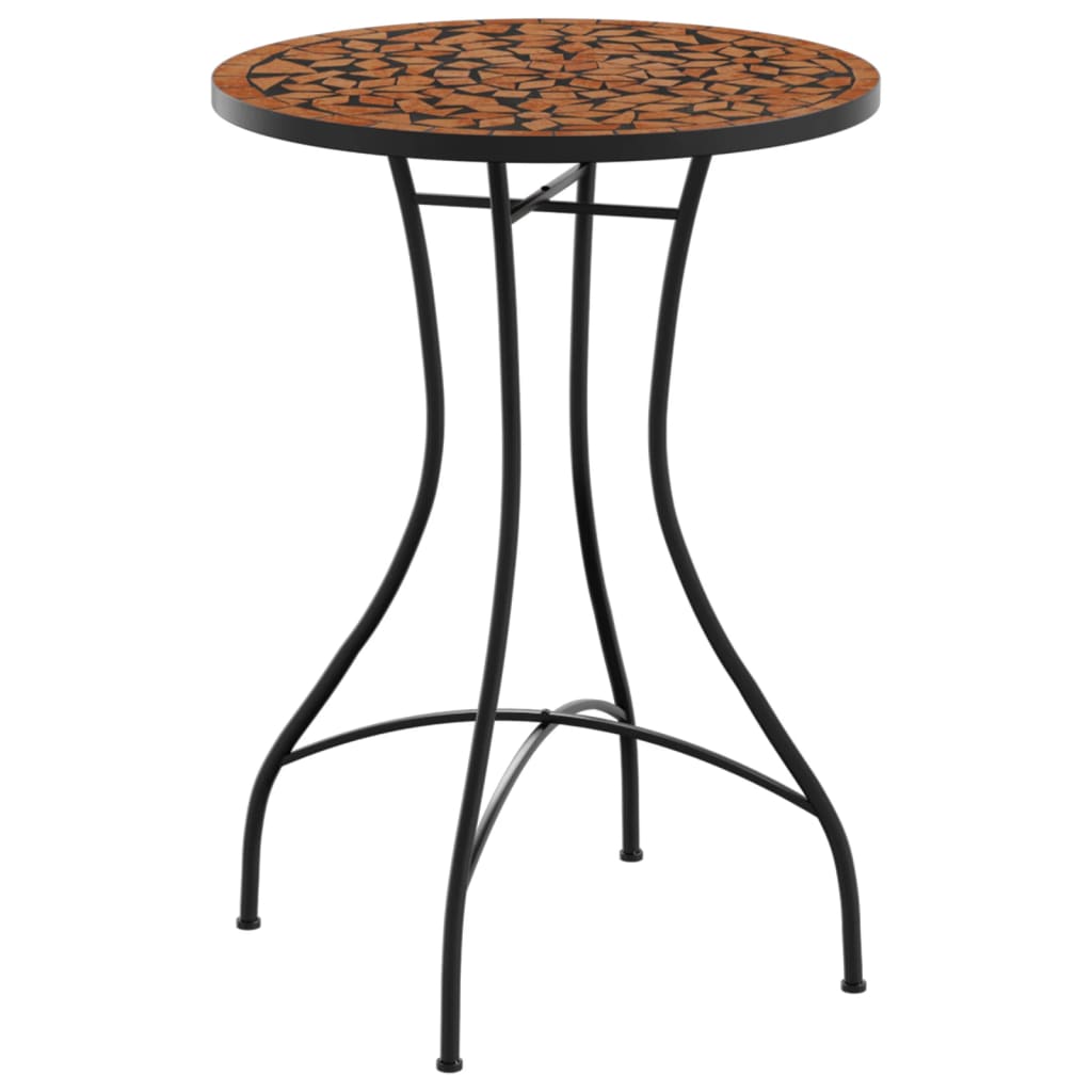 Table de bistro mosaïque terre cuite Ø50x70 cm céramique