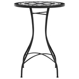 Table de bistro mosaïque noir et blanc Ø50x70 cm céramique