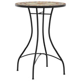 Table de bistro mosaïque terre cuite blanc Ø50x70 cm céramique