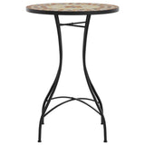 Table de bistro mosaïque terre cuite blanc Ø50x70 cm céramique