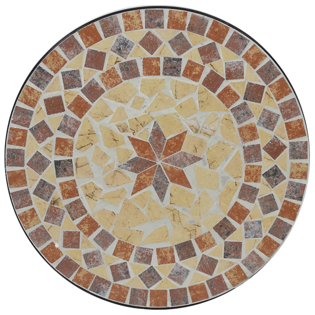 Table de bistro mosaïque terre cuite blanc Ø50x70 cm céramique