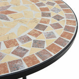 Table de bistro mosaïque terre cuite blanc Ø50x70 cm céramique