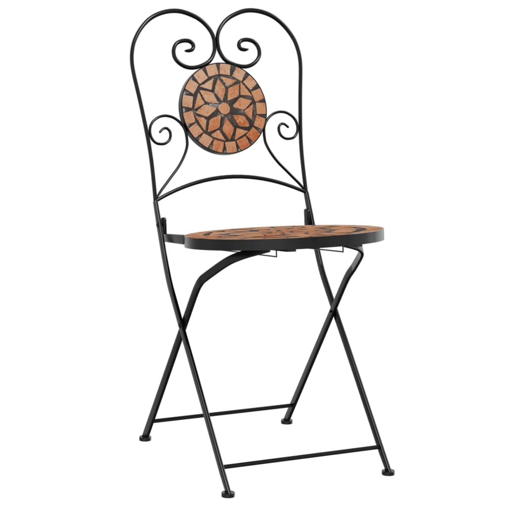 Chaises de bistrot pliables lot de 2 terre cuite céramique