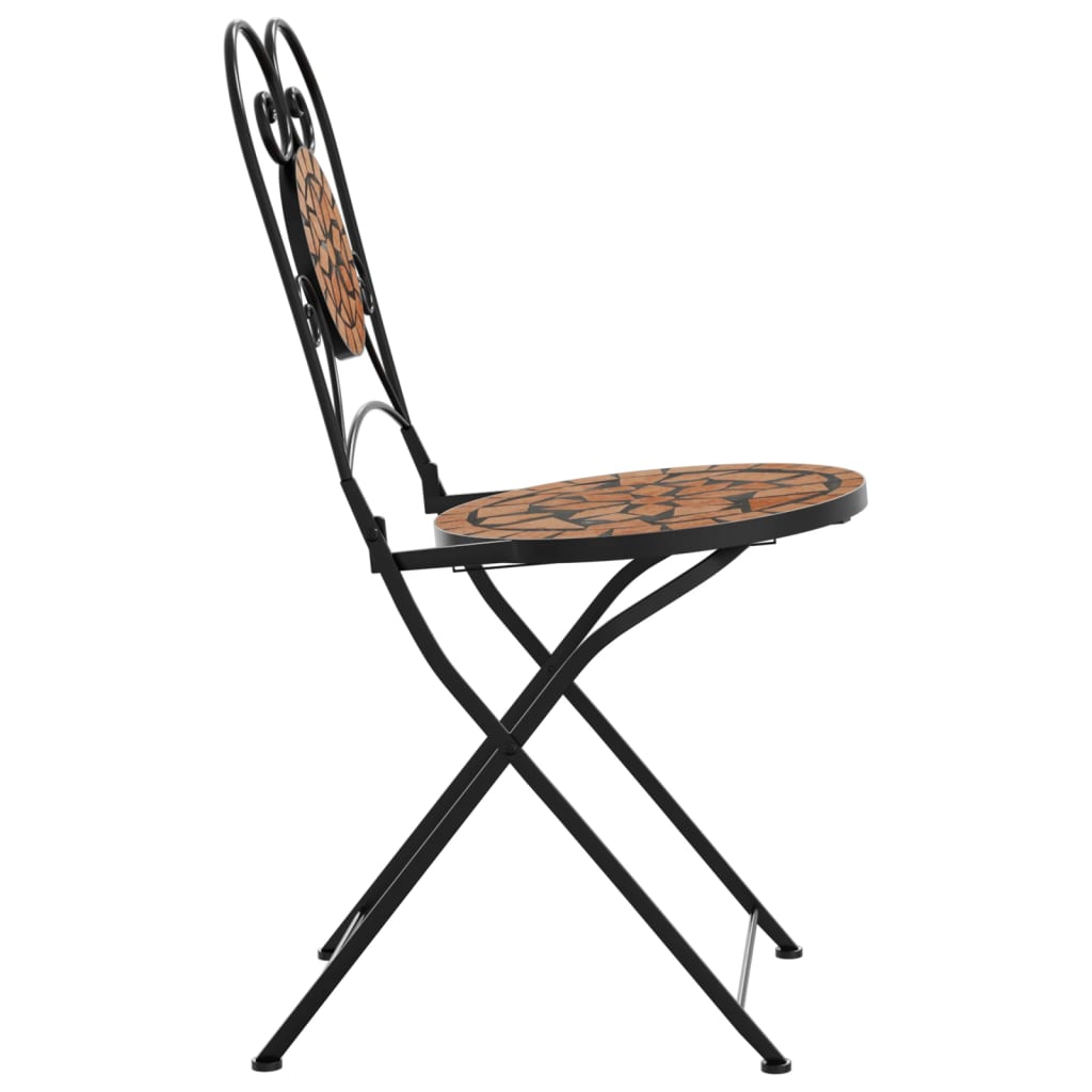 Chaises de bistrot pliables lot de 2 terre cuite céramique