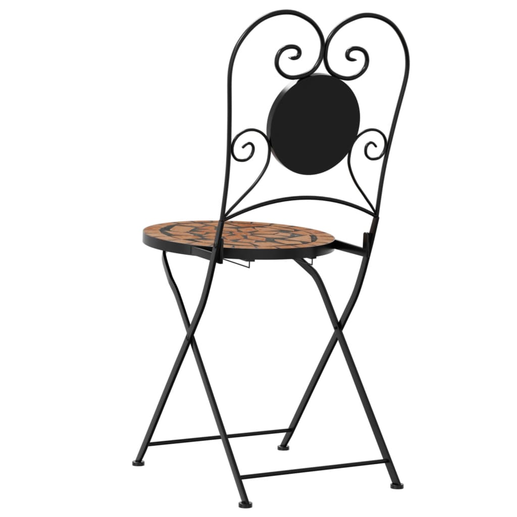 Chaises de bistrot pliables lot de 2 terre cuite céramique