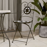 Folding Bistro Chairs Set of 2 Black and White Ceramic