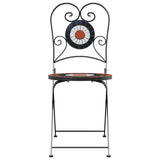 Folding Bistro Chairs Set of 2 Terracotta White Ceramic