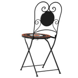 Folding Bistro Chairs Set of 2 Terracotta White Ceramic