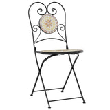 Folding Bistro Chairs Set of 2 Terracotta White Ceramic