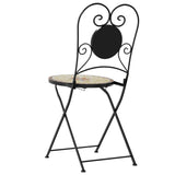 Folding Bistro Chairs Set of 2 Terracotta White Ceramic