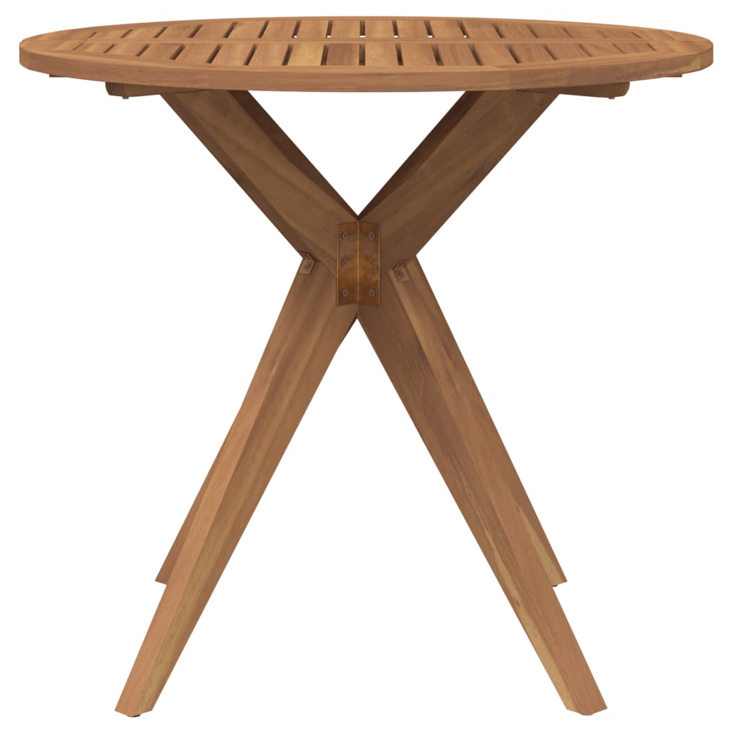 Table de jardin ronde Ø85x75 cm bois d'acacia solide