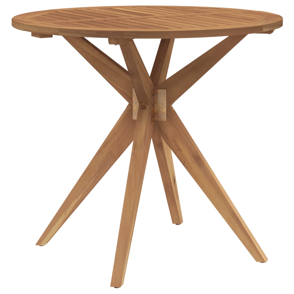 Table de jardin ronde Ø85x75 cm bois d'acacia solide