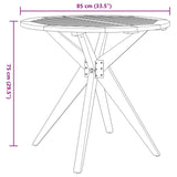 Table de jardin ronde Ø85x75 cm bois d'acacia solide