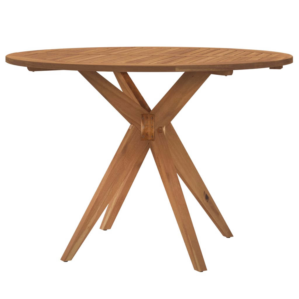 Table de jardin ronde Ø85x75 cm bois d'acacia solide