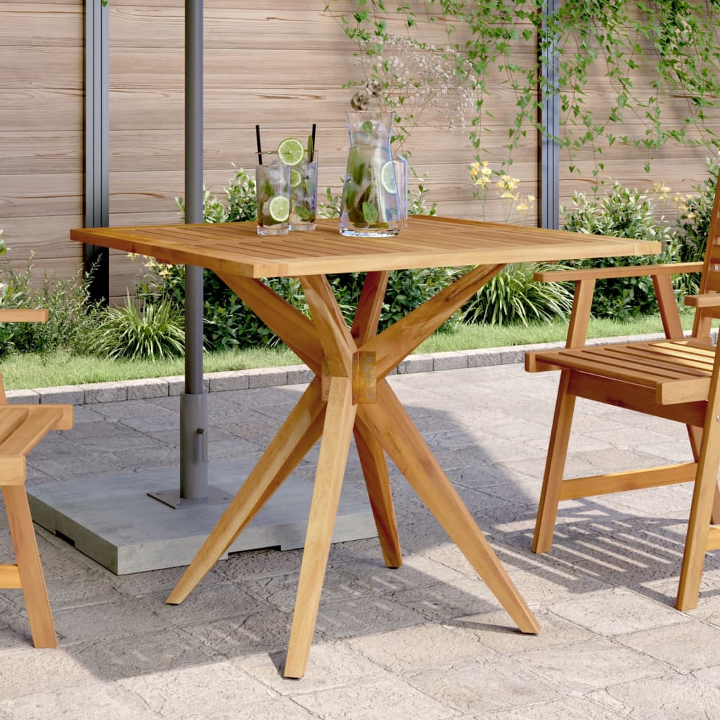 Table de jardin carrée 85x85x75 cm bois d'acacia solide