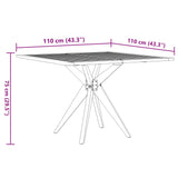 Table de jardin carrée 110x110x75 cm bois d'acacia solide