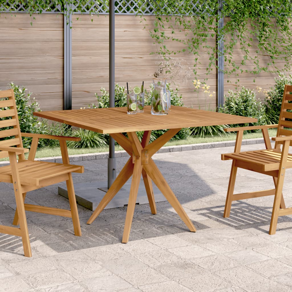 Square garden table 110x110x75 cm solid acacia wood