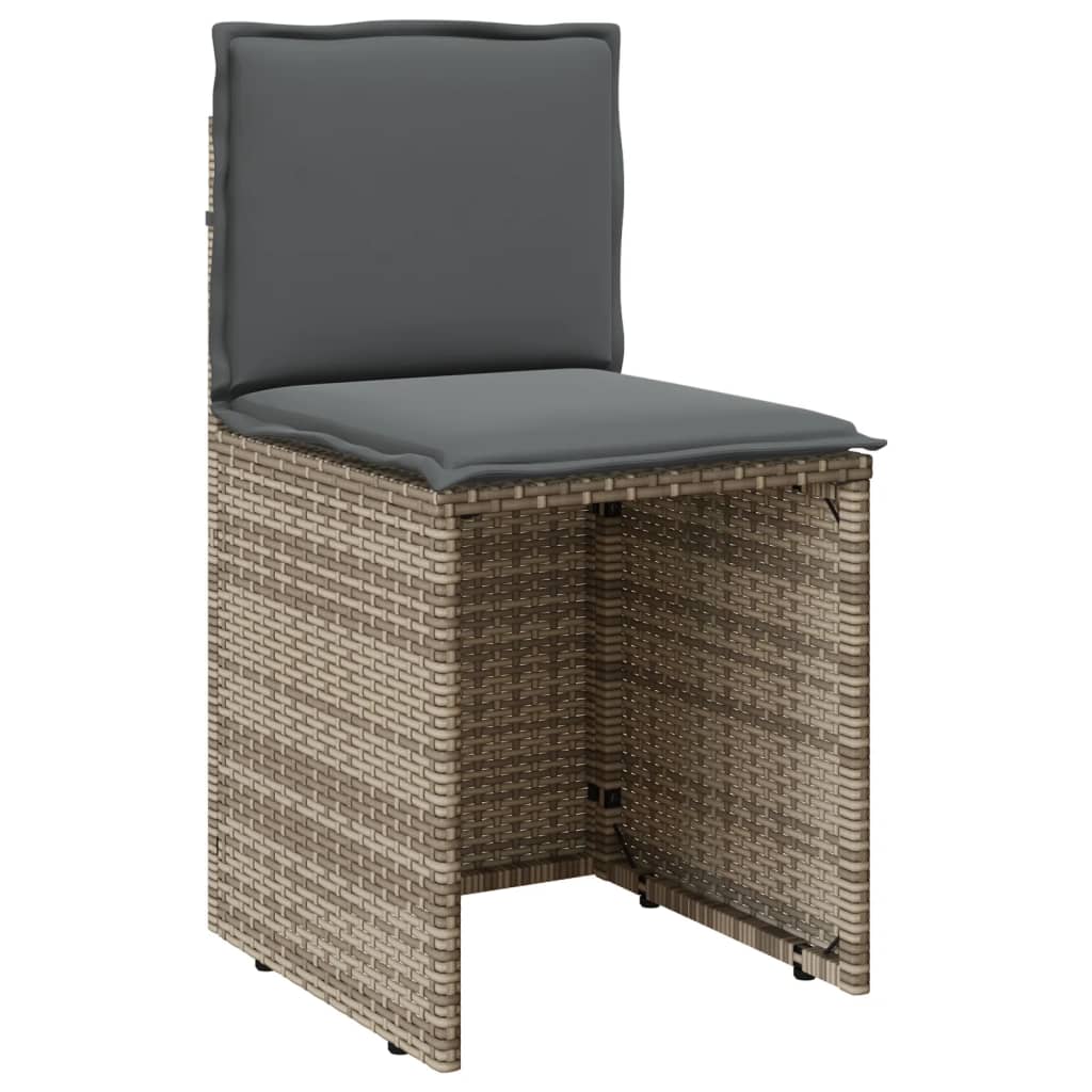 Ensemble de bistro 3 pcs avec coussins beige résine tressée