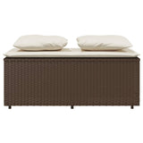 Ensemble à manger de jardin 3 pcs et coussins marron poly rotin