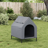 Niche pour chien gris clair tissu oxford et acier