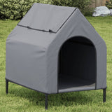 Niche pour chien gris clair tissu oxford et acier