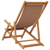 Chaise pliable de plage taupe bois d'eucalyptus massif et tissu