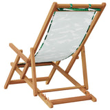 Chaise pliable plage motif de feuilles bois d'eucalyptus/tissu