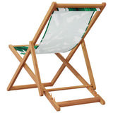 Chaise pliable plage motif de feuilles bois d'eucalyptus/tissu