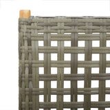 Garden chairs set of 2 gray solid acacia wood and rattan