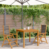 Garden chairs set of 2 gray acacia wood and polypropylene