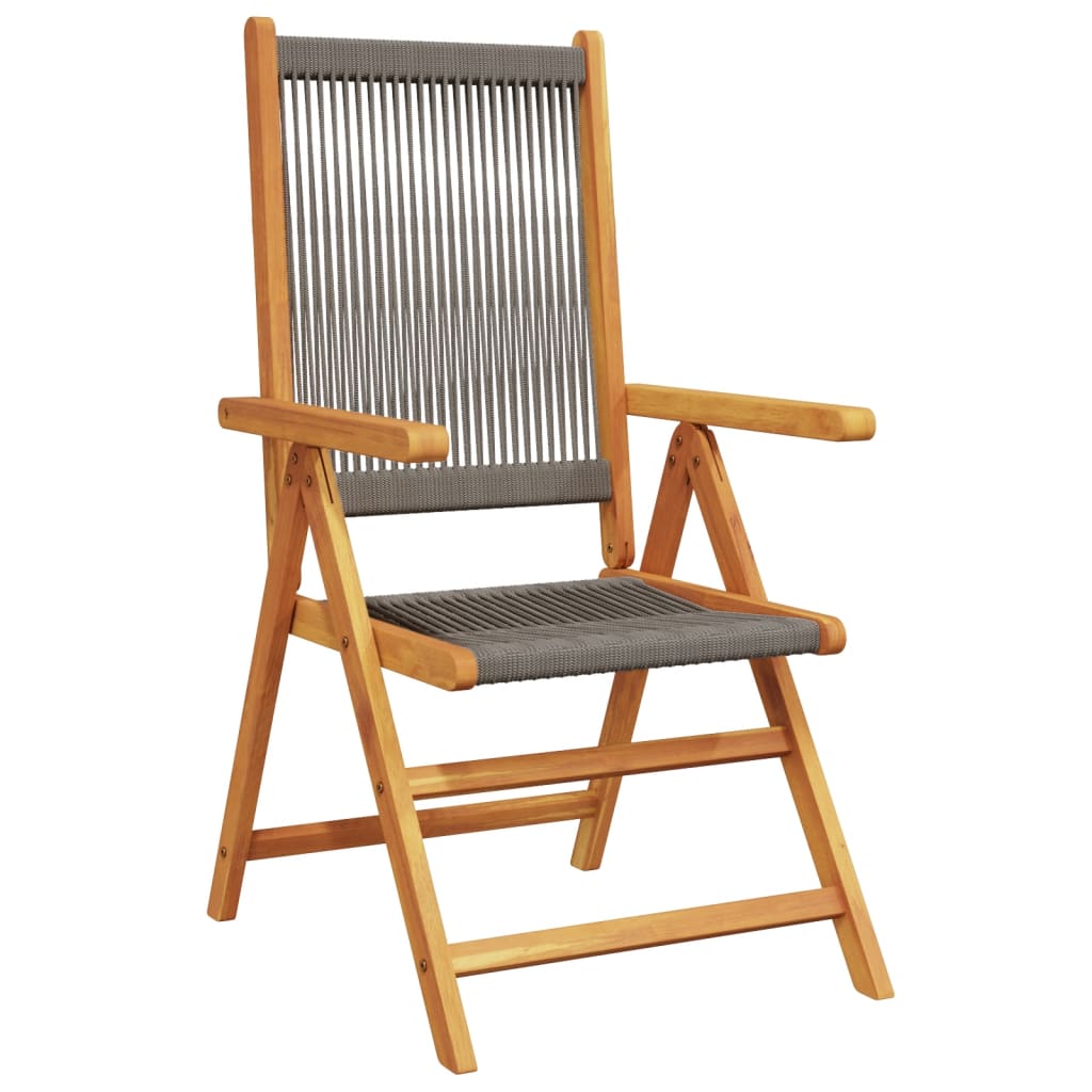 Chaises de jardin lot de 2 gris bois d'acacia et polypropylène