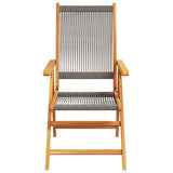 Chaises de jardin lot de 2 gris bois d'acacia et polypropylène