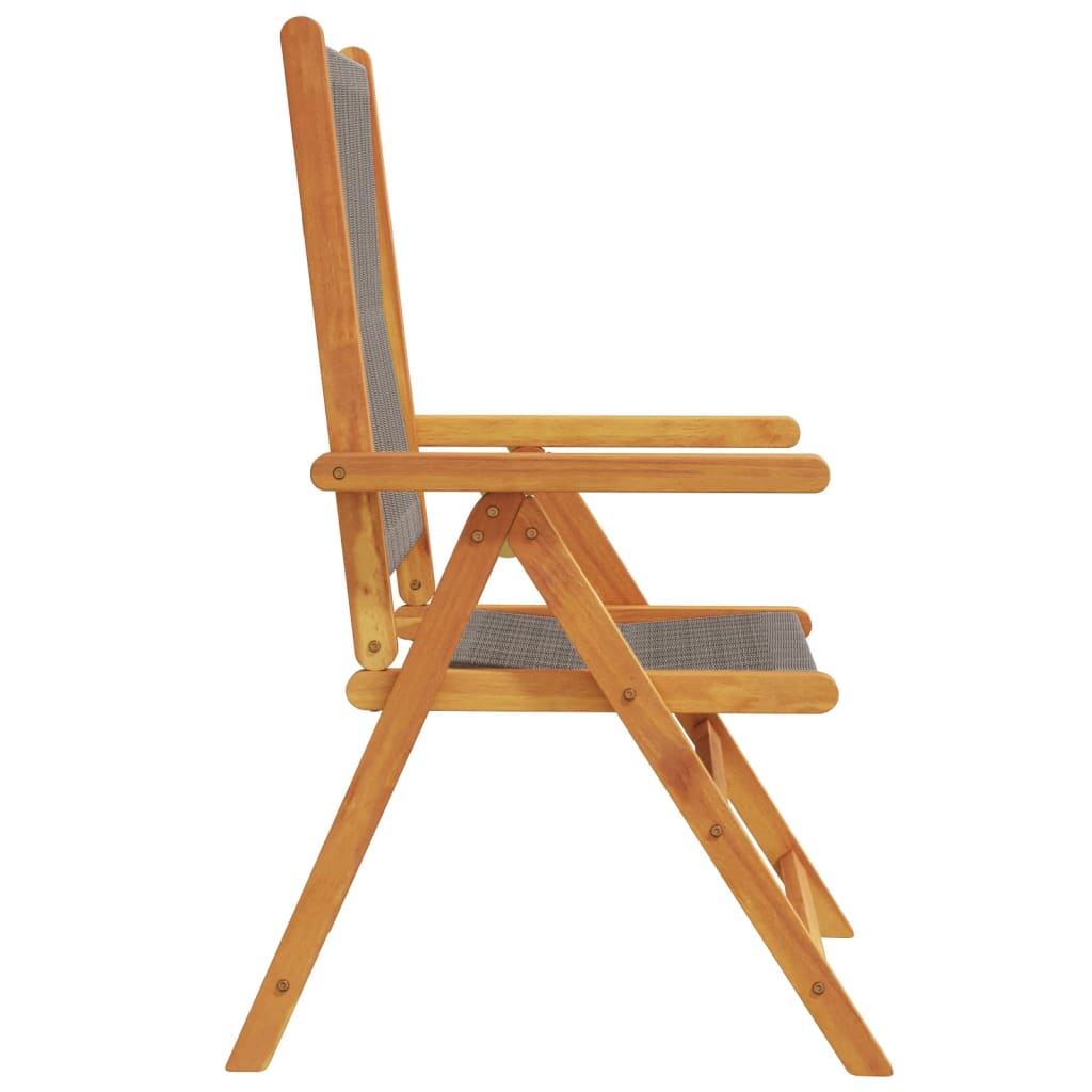 Chaises de jardin lot de 2 gris bois d'acacia et polypropylène