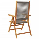 Garden chairs set of 2 gray acacia wood and polypropylene