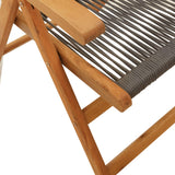 Garden chairs set of 2 gray acacia wood and polypropylene