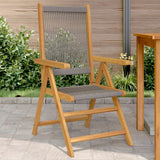 Garden chairs set of 2 gray acacia wood and polypropylene