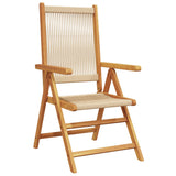 Chaises de jardin lot de 2 beige bois d'acacia et polypropylène