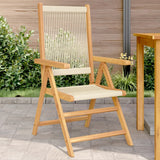 Chaises de jardin lot de 2 beige bois d'acacia et polypropylène