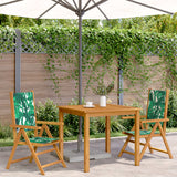 Chaises de jardin lot de 2 motif de feuilles acacia et tissu