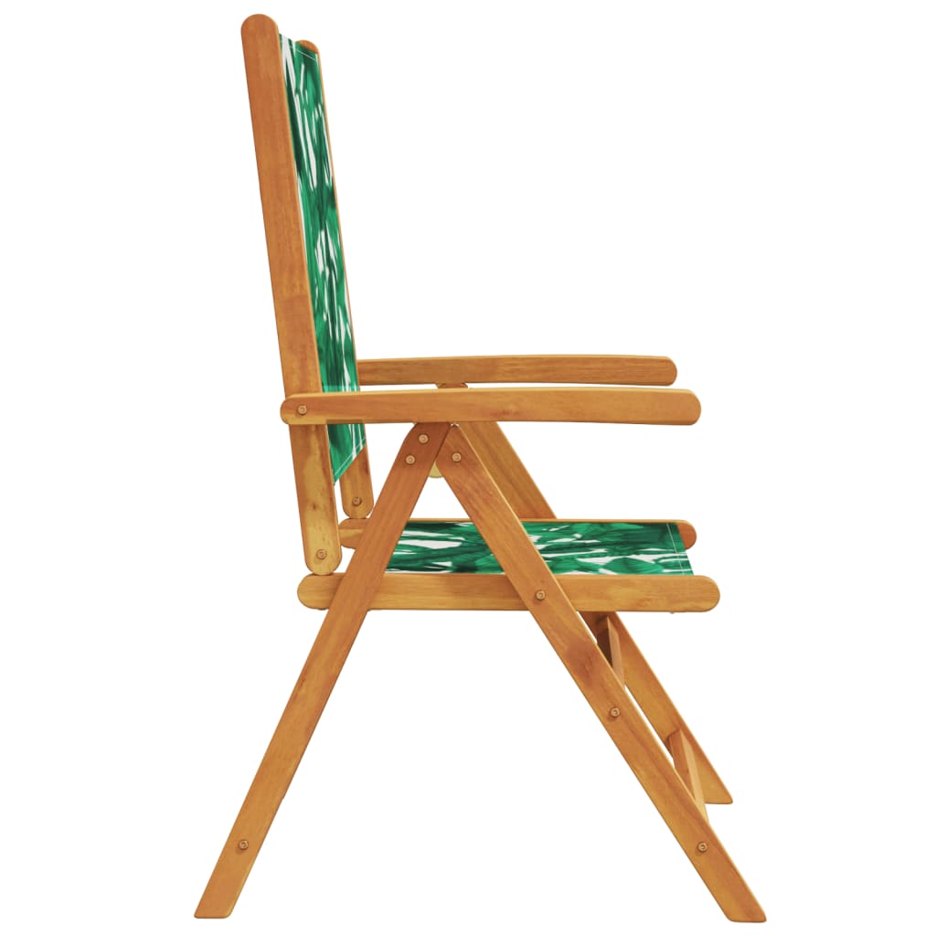 Chaises de jardin lot de 2 motif de feuilles acacia et tissu