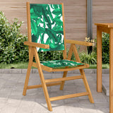 Garden chairs set of 2 acacia leaf pattern and fabric