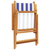 Garden chairs set of 2 blue/white solid acacia wood fabric