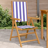 Garden chairs set of 2 blue/white solid acacia wood fabric