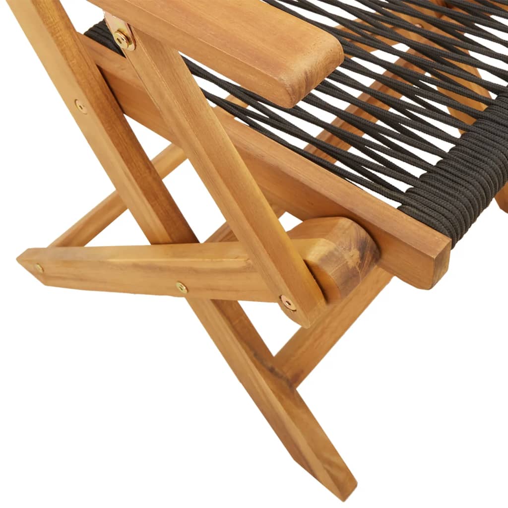 Chaises de jardin lot de 2 noir bois d'acacia et polypropylène