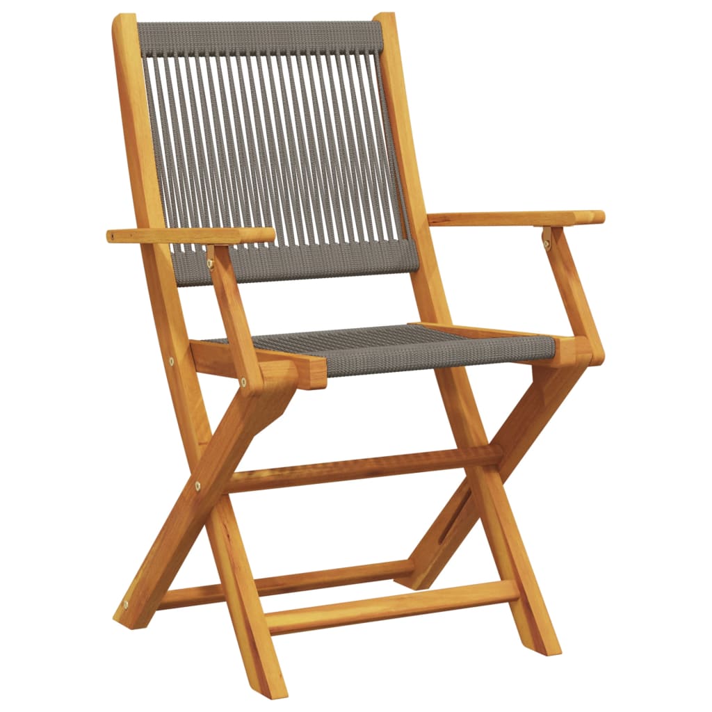 Chaises de jardin lot de 2 gris bois d'acacia et polypropylène