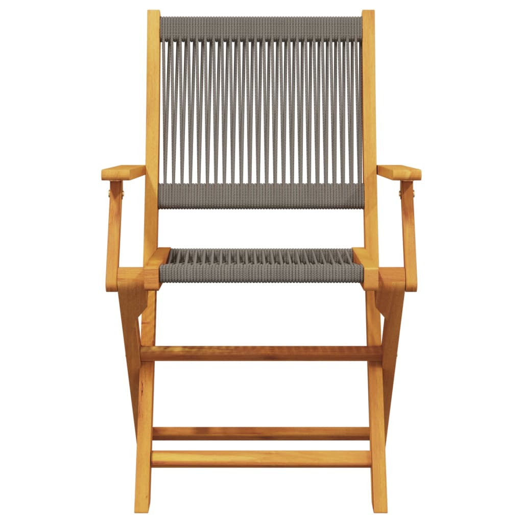 Chaises de jardin lot de 2 gris bois d'acacia et polypropylène