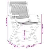 Chaises de jardin lot de 2 gris bois d'acacia et polypropylène